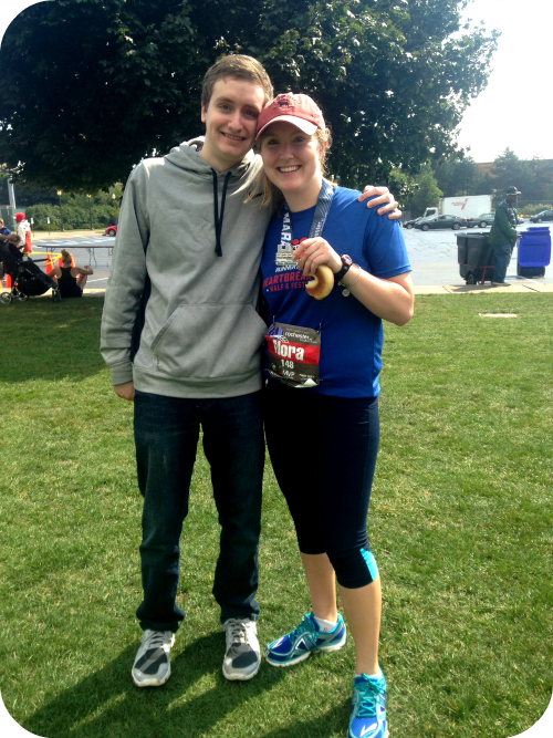 After finishing the Rochester Marathon